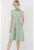 Rochie midi –  A-line – guler camasa – verde – textil –
