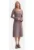Rochie midi – B308 Cacao tricot cu dungi – casual – decolteu rotund – necaptusita – fara buzunare – maneci lungi – usor evazata in partea de jos – fara inchizatoare