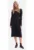 Rochie midi – B308 neagra tricot cu dungi – casual – decolteu rotund – necaptusita – fara buzunare – maneci lungi – usor evazata in partea de jos – fara inchizatoare