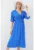 Rochie midi HiCCUP – croiala in A – albastru indigo – textil