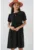 Rochie midi HiCCUP – neagra – textil – cu inchidere cu papion
