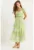 Rochie midi  LUCCI – guler in forma de inima – verde – textil