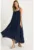 Rochie midi –  LUCCI – guler rotund – bleumarin – bumbac