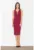 Rochie midi  M487 – rosu – bumbac – cu decolteu ajustabil –