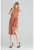 Rochie midi M674 – eleganta – maneci scurte – maro – poliester 100% –