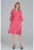 Rochie midi M843 – roz – cu nasturi – maneci 3/4 – poliester –