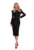 Rochie midi – S412 Negru – Decolteu rotund – Maneci lungi