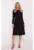 Rochie midi – S413 neagra decolteu rotund – maneci lungi – funde decorative – buzunare laterale – fermoar la spate – zi cu zi