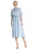 Rochie midi – albastra – bumbac – croiala simpla – inchidere cu nasturi –