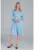 Rochie midi  albastra – cu maneci 3/4 – cu nasturi – din poliester