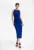 Rochie midi albastra – fara maneci – poliester – design creion
