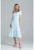 Rochie midi albastru deschis – volane – maneci scurte – bumbac