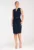 Rochie midi  bleumarin – cu centura – eleganta – poliester