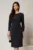 Rochie midi bleumarin cu lurex si detaliu pe talie