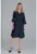 Rochie midi  bleumarin cu nasturi – maneci 3/4 – poliester –