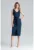 Rochie midi  bleumarin – decolteu in V – poliester