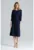 Rochie midi  bleumarin – eleganta – cu fante – poliester