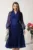 Rochie midi bleumarin in clos din matase naturala- Leonard Collection