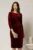 Rochie midi bordo de ocazie din catifea cu accesoriu talie