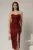 Rochie midi bordo din dantela cu crepeu si detaliu amplu in talie