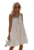 Rochie midi bumbac – cu bretele legate – ecru –