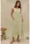 Rochie midi –  bumbac texturat – verde