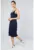 Rochie midi cambrata cu detalii contrastante