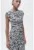 Rochie midi cambrata cu imprimeu grafic Zebra
