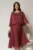 Rochie midi caramizie de ocazie din voal cu aplicatii la decolteu