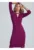 Rochie midi casual fucsia – decolteu rabatabil – detalii de piping – elastan – poliester – viscoza