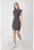 Rochie midi casual –  tricotata – guler inalt – gri – material tricot –