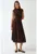 Rochie midi  confortabila – guler rotund – maro – jerseu