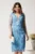 Rochie midi conica bleu din tull cu paiete- Ella Collection Ingrid