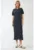 Rochie midi –  croiala lejera – gri inchis – poliester/ modal