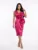 Rochie midi cu bust tip corset decorata cu trandafiri 3D