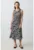 Rochie midi cu croiala dreapta si imprimeu