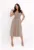 Rochie midi cu croiala in A si bretele cazute pe umeri