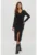 Rochie midi cu decolteu in V si crapatura frontala