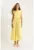 Rochie midi  cu decupaje – galben – textil