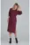 Rochie  midi cu dungi – maneci lungi – visiniu – poliester –