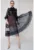 Rochie midi cu garnitura din dantela si model cu buline