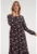 Rochie midi cu imprimeu floral negru