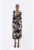 Rochie midi cu imprimeu si aplicatii floare