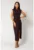 Rochie midi cu inel decorativ Brown 18290