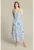 Rochie midi cu model floral si decolteu in V