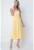 Rochie midi cu model floral si decolteu patrat Nya