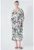 Rochie midi cu model floral si maneci 3/4