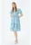 Rochie midi cu model floral si maneci bufante