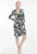 Rochie midi cu model petrecut – decolteu in V si model floral