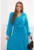 Rochie midi cu model petrecut – maneci lungi si pliuri –